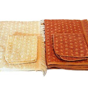 Vintage Light & Dark Peach waffle textured Stevens Bath Towels & cloths-set of 2